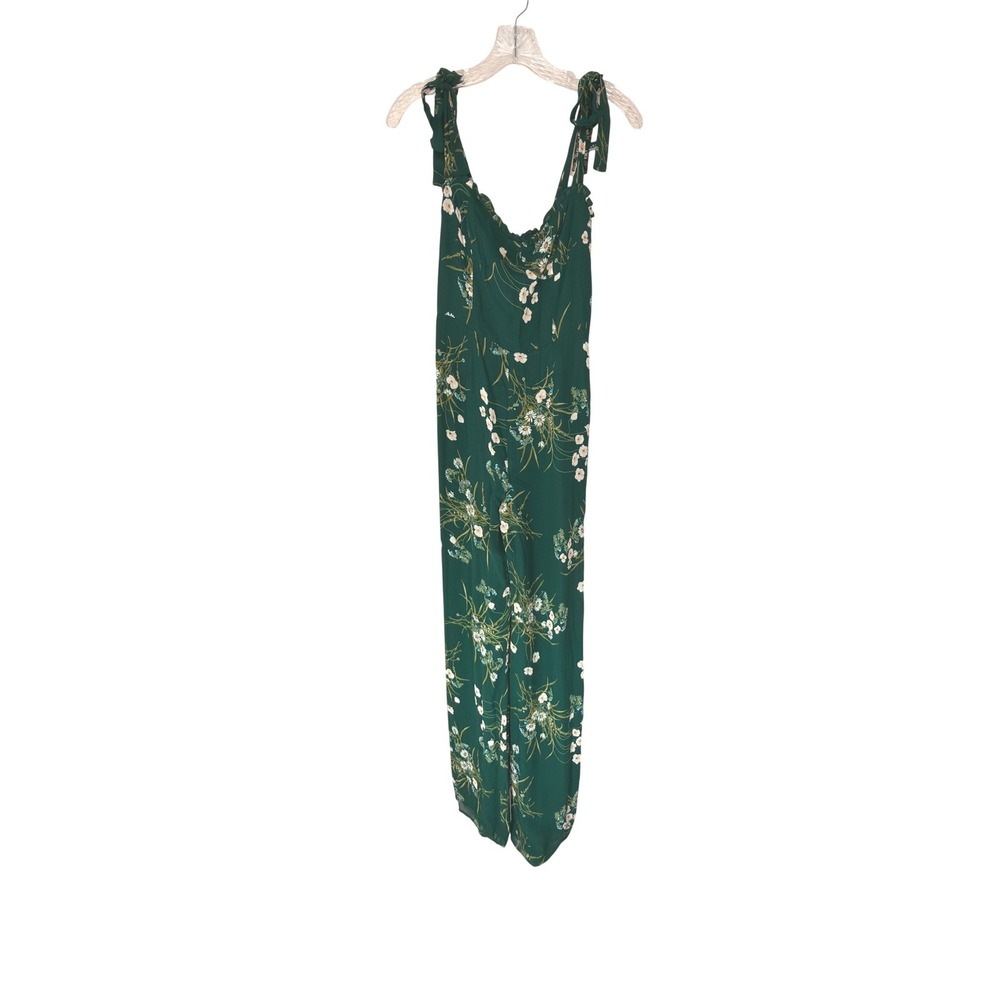 Reformation Alfred Jumpsuit Green Floral Sleeveless Smocked Flare Size‎ 4